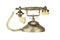 Antique Victorian-Style Rotary French Telephone in Golden Color