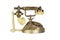 Antique Victorian-Style Rotary French Telephone in Golden Color