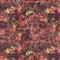 Antique vintage roses patterned background in rustic fall colors