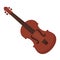 Antique violin of dark wood isolated illustration