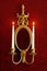 Antique Wall Mirror Sconce with Burning Candles