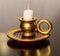 Antique wax candle, gold-plated