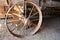 Antique Wheel in Barn, Shasta State Historic Park near Redding, California