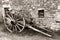 Antique Wood Wagon Wheel Carriage Cart at Old Farm