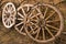 Antique Wood Wagon Wheels.