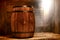 Antique Wood Whisky Barrel or Old Wine Keg on Ship