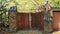 Antique wooden barn gate