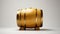 Antique wooden beer barrel on a light minimalistic background