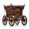 Antique Wooden Carriage On White Background - Kehinde Wiley Style