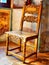 Antique Wooden Chair, Roman Villa, Oil Painting Style