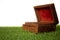 Antique Wooden Chest on the grass