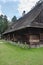 An antique wooden cottage with a log construction without remnants from 1831.