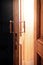 Antique wooden door, bright sunlight illuminates the doorway, the concept of new ideas, future, success and happiness, paradise