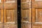 antique wooden door with woodworm holes