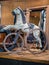 Antique Wooden Game: Rocking Horse with Three Wheels