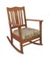 Antique wooden rocking chair isolated