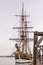 Antique Wooden Sail Boat Moored at Everett Marina Pier