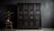 Antique Wooden Wardrobe With Dark Chiaroscuro Style