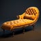 Antique Yellow Chaise Lounge: Zbrush Style Iterations With Victorian Era Influence