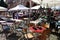 Antiques Market, Mercato Antiquario di Bologna, takes place in the square in front of St. Stephens Basilica