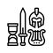 antiques treasure line icon vector illustration