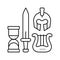 antiques treasure line icon vector illustration