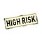 Antiques vintage rusty metal sign, vector illustration high risk