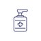 antiseptic, alcohol gel line icon on white