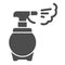 Antiseptic alcohol spray solid icon. Hygienic gel glyph style pictogram on white background. Prevention against virus