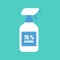 Antiseptic Gel and other Hygienic Products. Antiseptic spray in flask kills bacteria. Hygiene Icons Set. Antibacterial concept