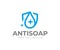 Antiseptic liquid logo design. Drop and shield vector design