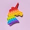 Antistress rainbow pop it toy unicorn purple
