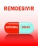 Antiviral drug capsule remdesivir, concept for the treatment of different types of viruses