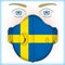 Antiviral mask for anti virus protection with Sweden flag