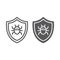 Antivirus line and glyph icon, technology and protection, software firewall sign, vector graphics, a linear pattern on a