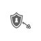 Antivirus shield, passcode, protection unlock, safety lock, security key icon