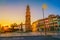 Antonio Ferreira bishop statue in sunset light, Porto, Portugal