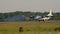 Antonov AN-12 military airfreighter landing