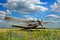 Antonov AN-2 airplane on the field - aircraft landscape