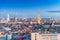 Antwerp, Belgium. Aerial city view at night