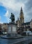 ANTWERP BELGIUM - February 24, 2017: Groenplaats square in the center of Antwerp with the statue of Rubens and the