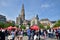 Antwerp, Belgium - May 10, 2015: People visit Thailand Festival at Groenplaats in Antwerp