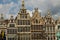 Antwerp, Flanders, Belgium. August 2019. On a beautiful sunny day detail of the facades of the guild houses in the town hall