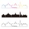 Antwerp skyline linear style with rainbow