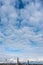 Antwerp Skyline under blue sky with white clouds