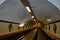 Antwerp St. Anna`s Tunnel Pedestrians` with wooden escalators under river Scheldt