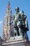 Antwerp - Statue of painter P. P. Rubens and tower of cathedral