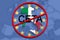 Anty CETA - comprehensive economic and trade agreement on Euro Background, Italy map