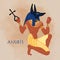 Anubis. in Ancient Egyptian, god of death, mummification, embalming, the afterlife, cemeteries, tombs, and the