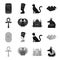 Anubis, Ankh, Cairo citadel, Egyptian beetle.Ancient Egypt set collection icons in black,monochrome style vector symbol